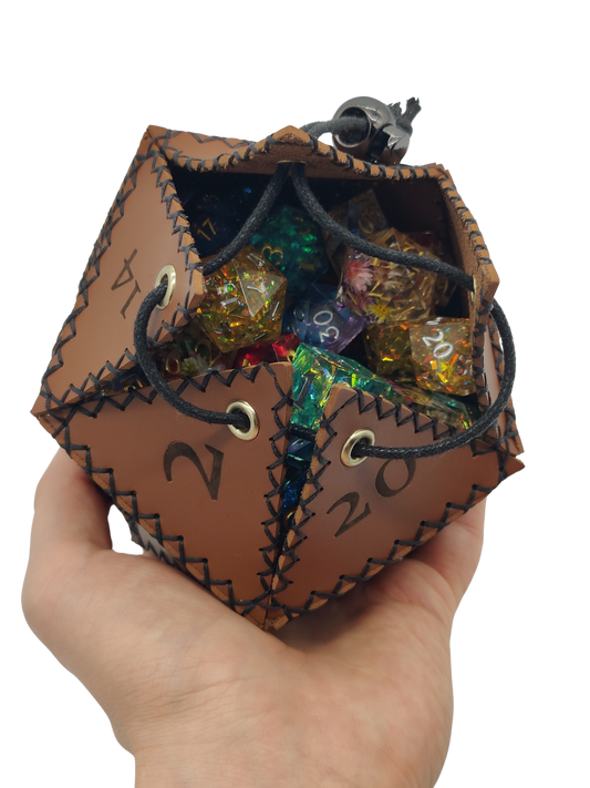 D20 Dice Bag – Die of Holding PU Leather RPG Dice Pouch for DND