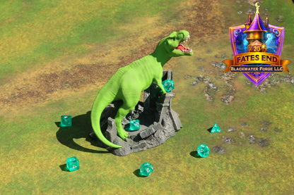 T-Rex 3D Printed Dice Tower – Fate's End Collection by Kim Bolt - Unleash Prehistoric Power!