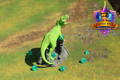 T-Rex 3D Printed Dice Tower – Fate's End Collection by Kim Bolt - Unleash Prehistoric Power!