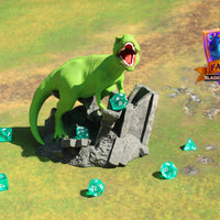 T-Rex 3D Printed Dice Tower – Fate's End Collection by Kim Bolt - Unleash Prehistoric Power!