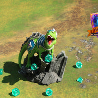 Armored War T-Rex 3D Printed Dice Tower – Fate's End Collection by Kim Bolt - Unleash Prehistoric Power!