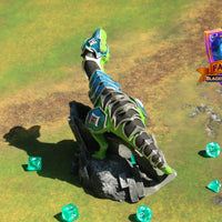 Armored War T-Rex 3D Printed Dice Tower – Fate's End Collection by Kim Bolt - Unleash Prehistoric Power!