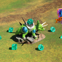 Armored War Triceratops Dinosaur 3D Printed Dice Jail - Fate's End Collection by Kim Bolt - Step back into a Prehistoric World!