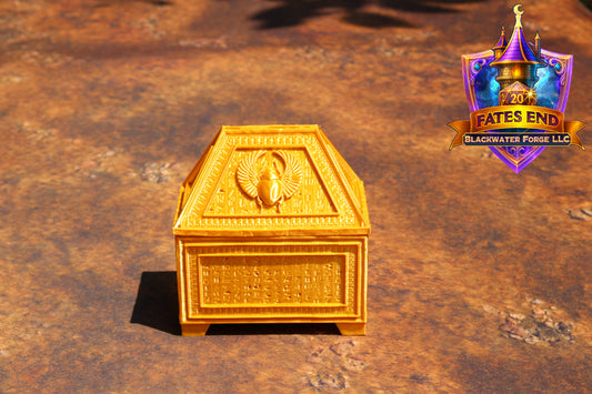 Ancient Egyptian Scarab Vault 3D Printed Dice Jail - Fate's End Collection by Kim Bolt - Step into the Sands of Ancient Legend!