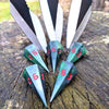 Sneak Attack D6 Dagger Dice Set - Green Black Rogue Dice