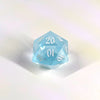 Reliably Cold D20 Dice - Frosty Blue & White