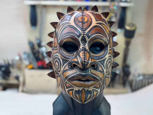 Leather Tribal Mask Printable Pattern Bundle — Intermediate + Advanced