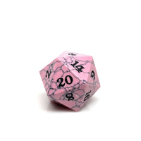 Cracked Stone D20 Dice - Pale Pink