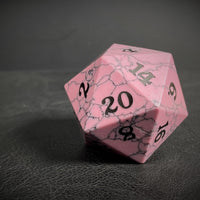 Cracked Stone D20 Dice - Pale Pink