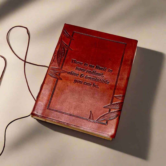 "No Limit To How Radiant" Leather Journal - Empowering & Sustainable Gift