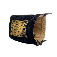 LIMITED EDITION: Black & Tan Spell Book Reversible Microfiber Self-Standing Large Dice Bag