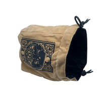 LIMITED EDITION: Black & Tan Spell Book Reversible Microfiber Self-Standing Large Dice Bag