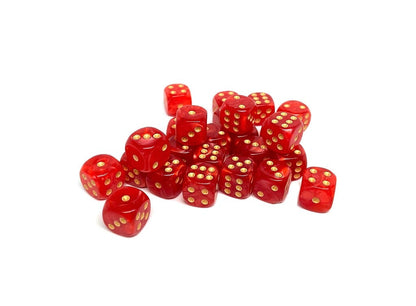 12mm D6 Dice - Crimson Marble - 25 Count Bag