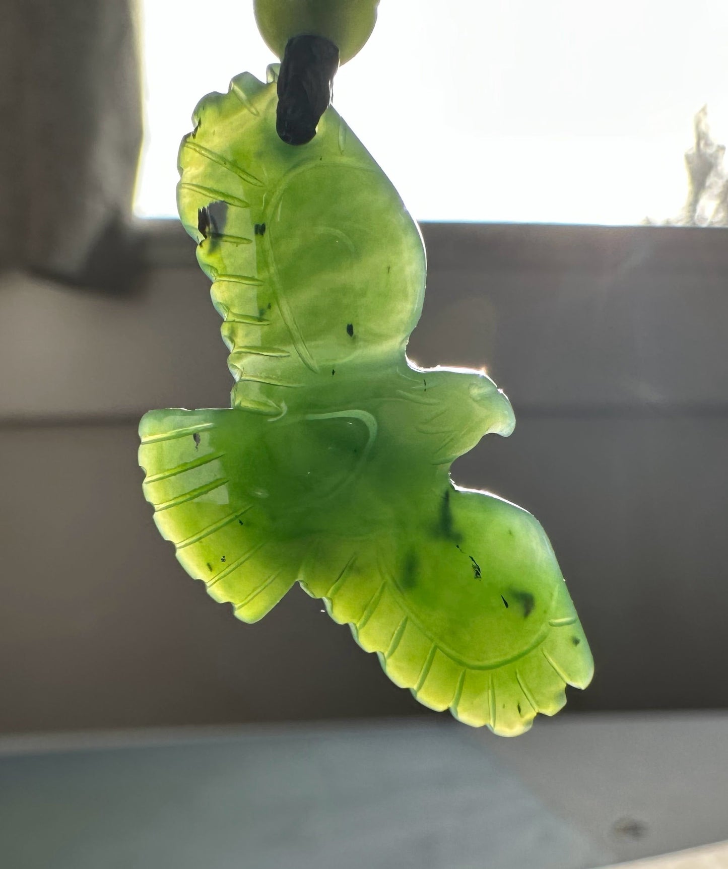Jade Eagle Pendant — 33mm Natural Canadian Jade