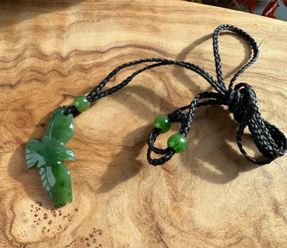 Jade Eagle Pendant — 33mm Natural Canadian Jade