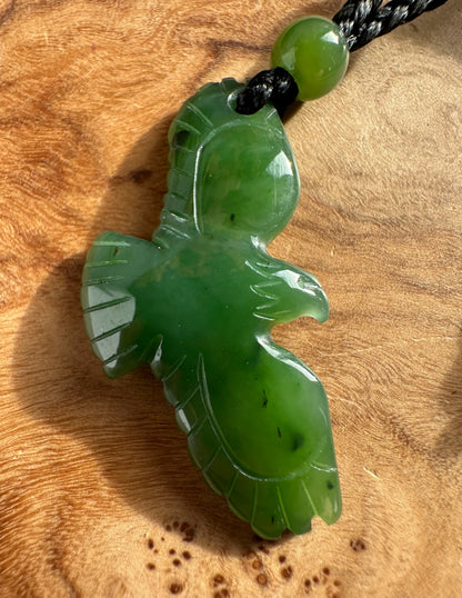 Jade Eagle Pendant — 33mm Natural Canadian Jade