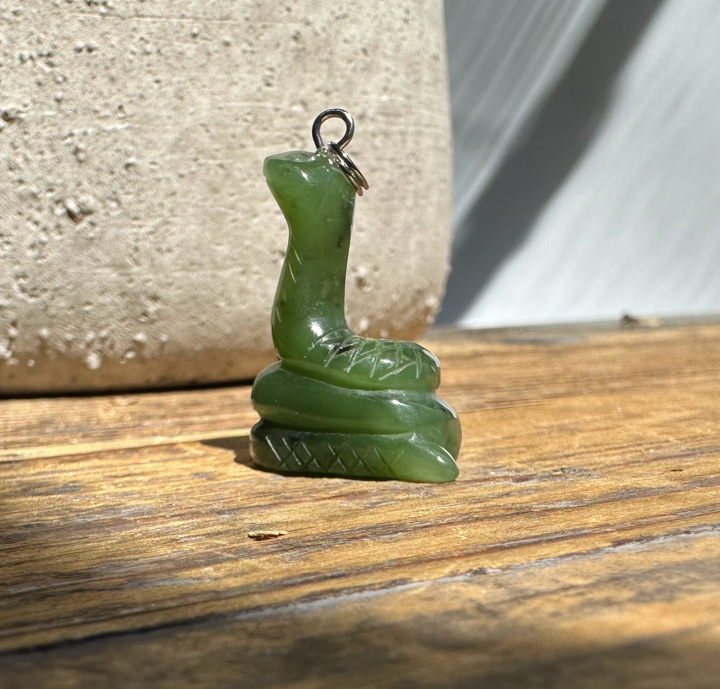 Jade Snake Pendant — 1" Canadian Nephrite Jade