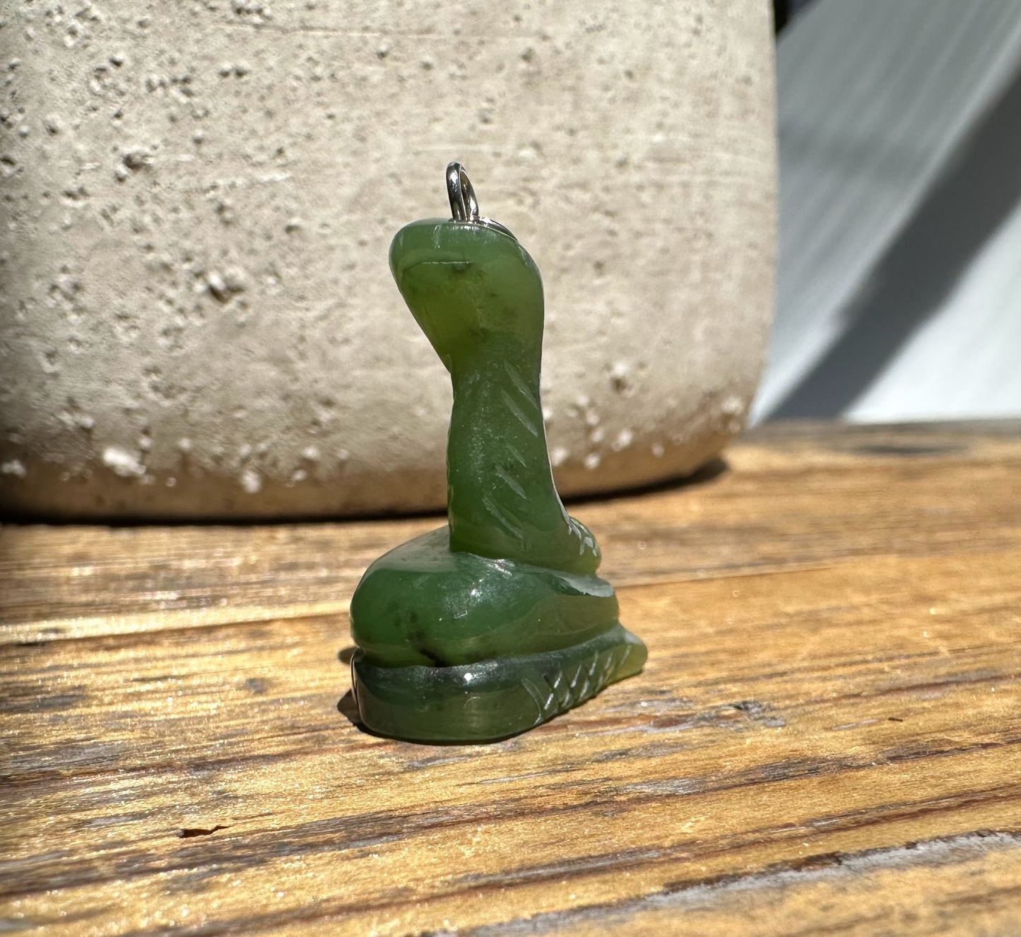Jade Snake Pendant — 1" Canadian Nephrite Jade
