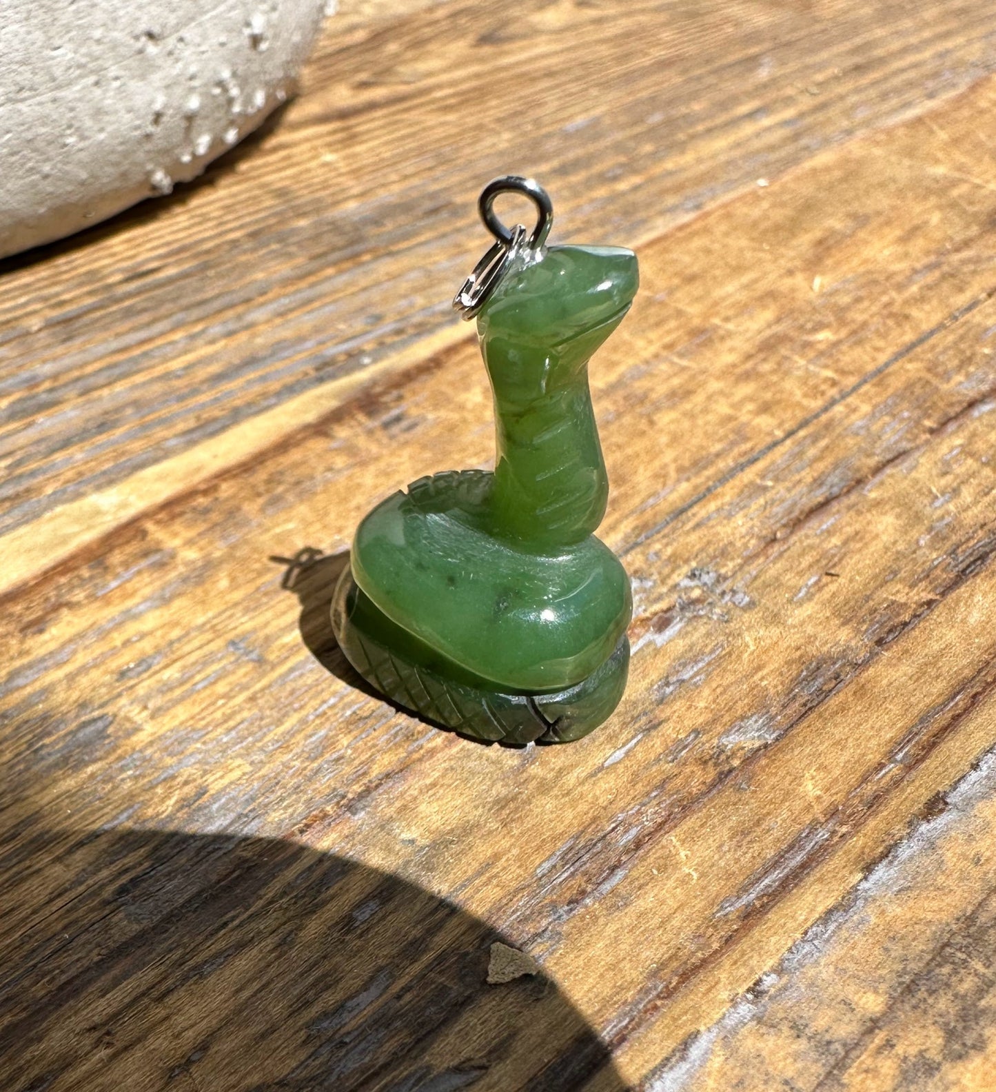 Jade Snake Pendant — 1" Canadian Nephrite Jade