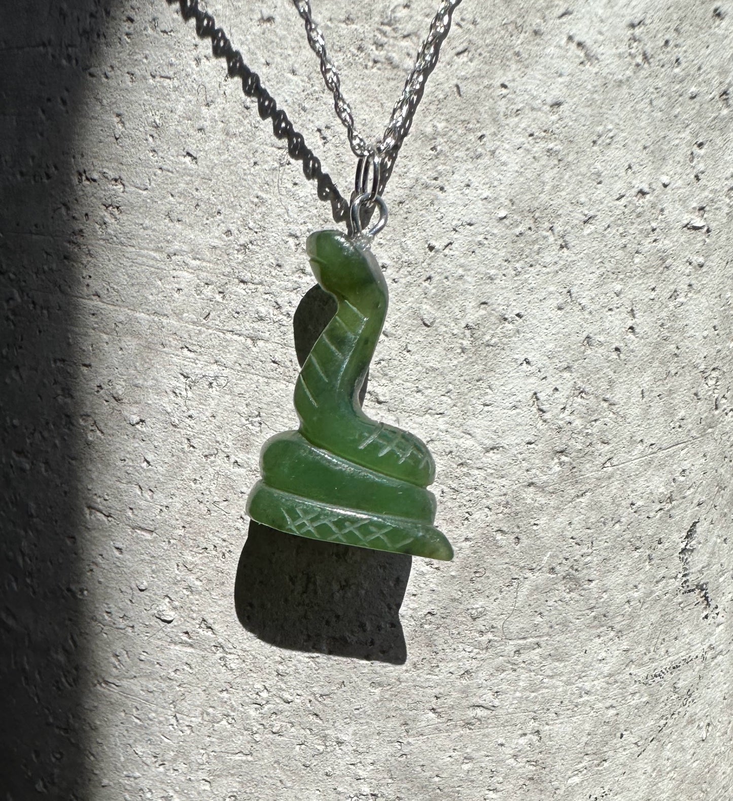 Jade Snake Pendant — 1" Canadian Nephrite Jade