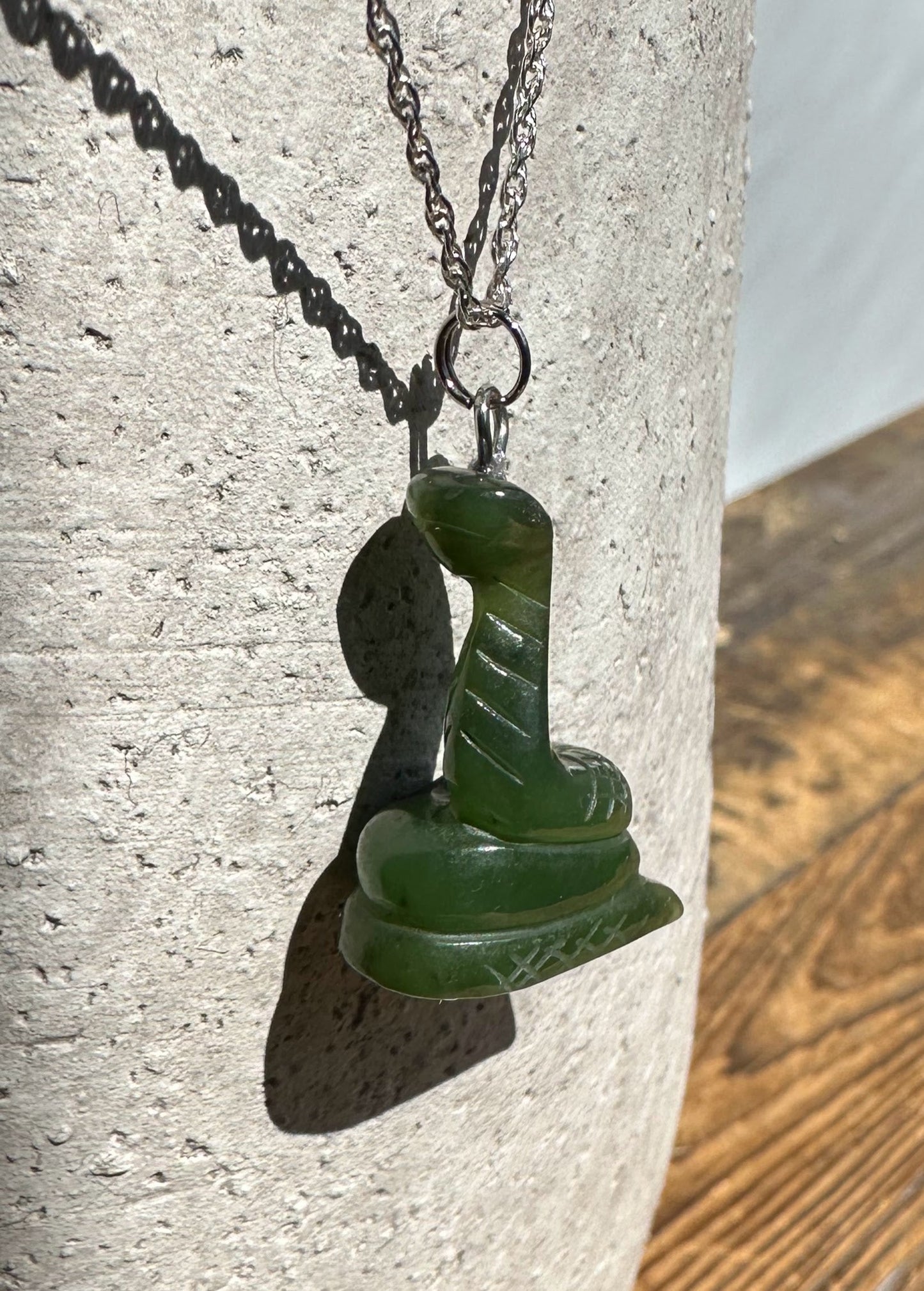 Jade Snake Pendant — 1" Canadian Nephrite Jade