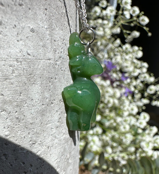 Canadian Nephrite Jade Deer Pendant