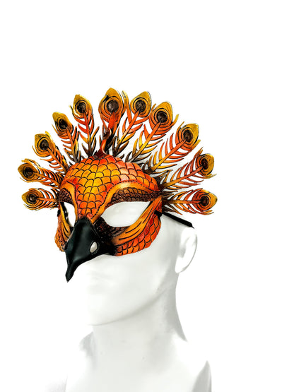 Sienna Peacock Handmade Genuine Leather Mask