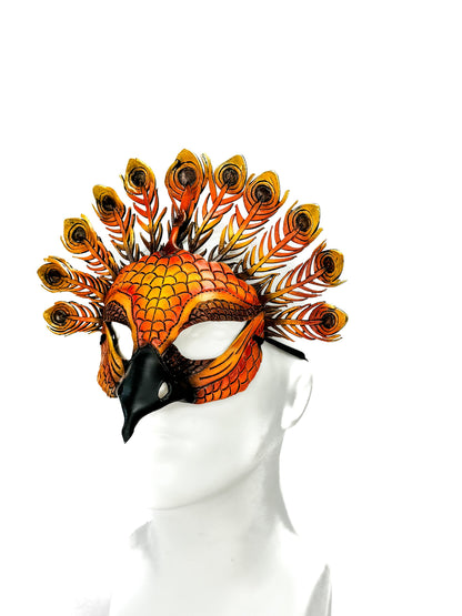 Sienna Peacock Handmade Genuine Leather Mask