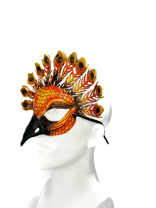 Sienna Peacock Handmade Genuine Leather Mask