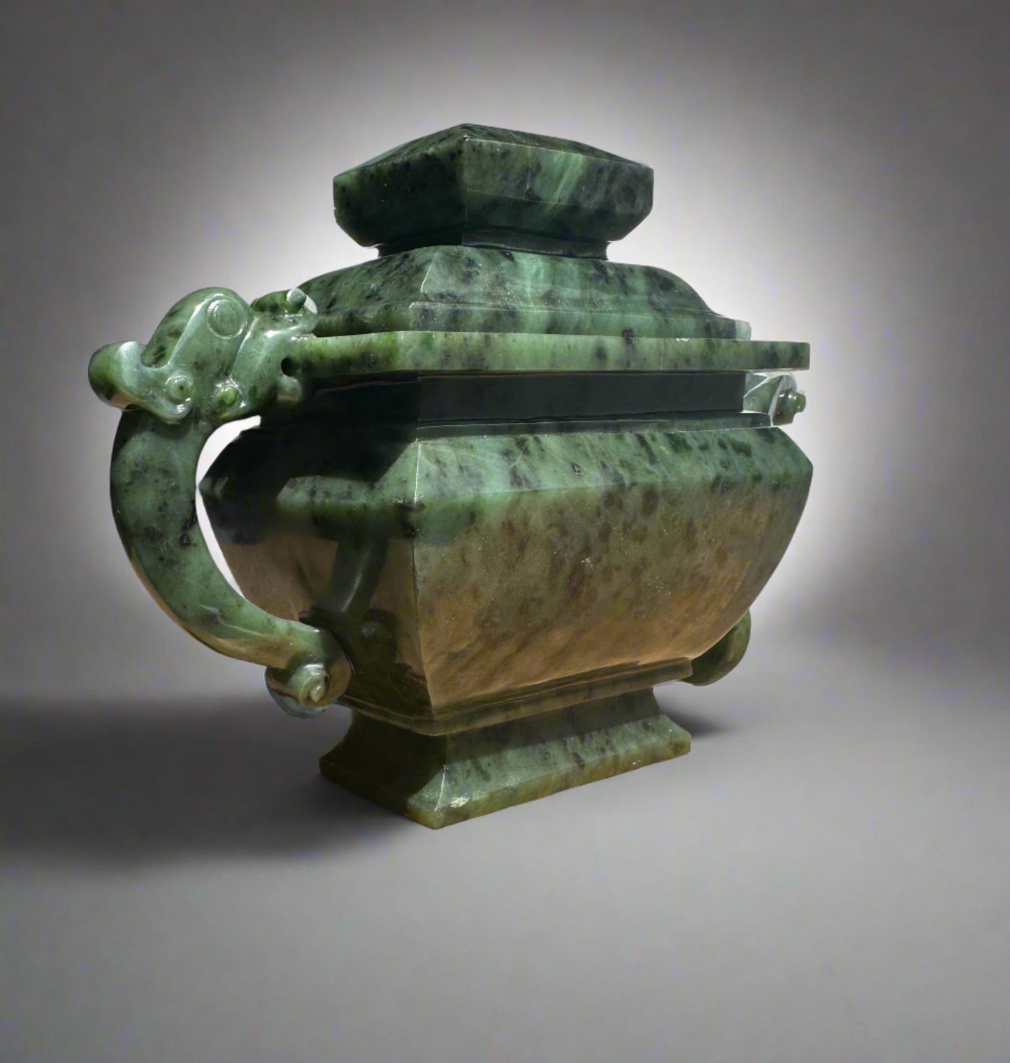 Canadian River Jade Teapot — 6.75" Hand-Carved