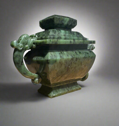 Canadian River Jade Teapot — 6.75" Hand-Carved