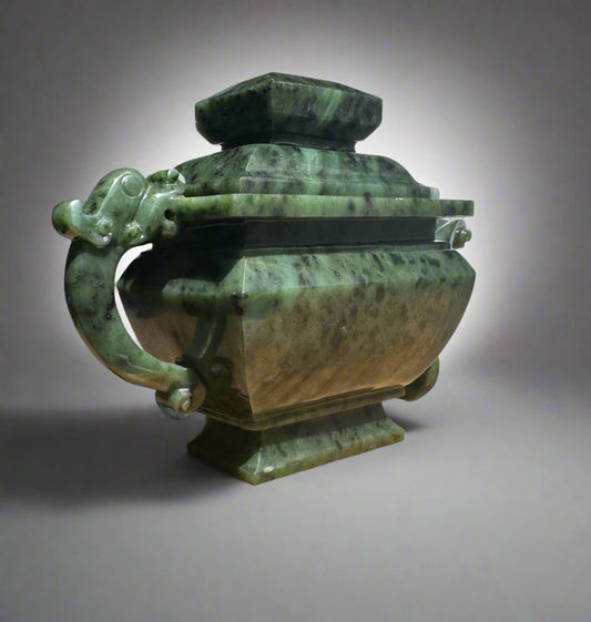 Canadian River Jade Teapot — 6.75" Hand-Carved