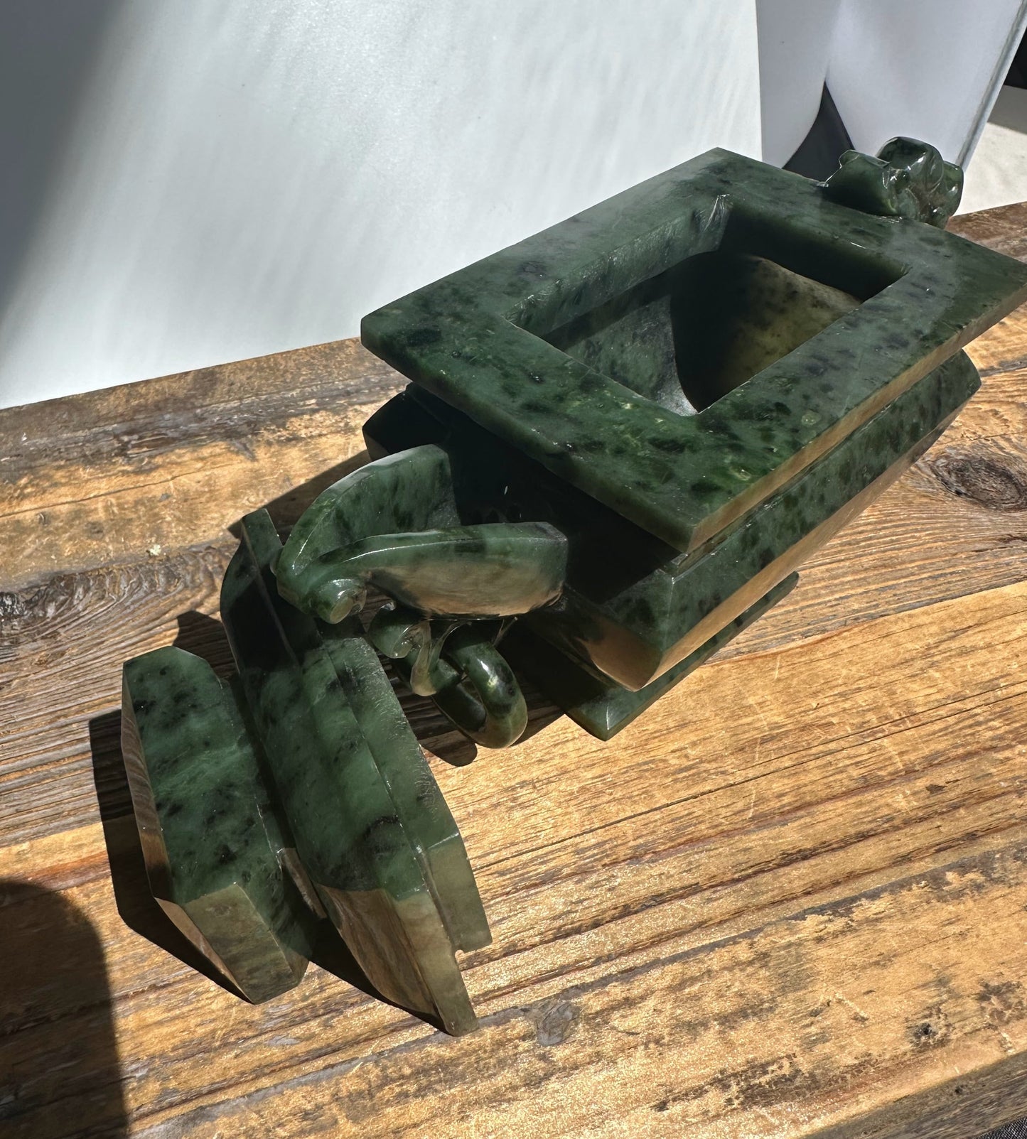 Canadian River Jade Teapot — 6.75" Hand-Carved