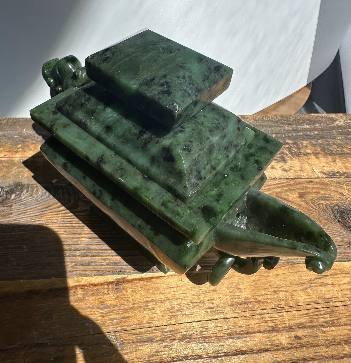 Canadian River Jade Teapot — 6.75" Hand-Carved