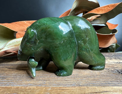 Bear Special with Jade Fish — 4" Canadian Jade Figurine