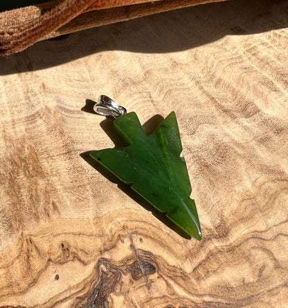 Canadian Jade Arrow Pendant — 31mm Nephrite Jade