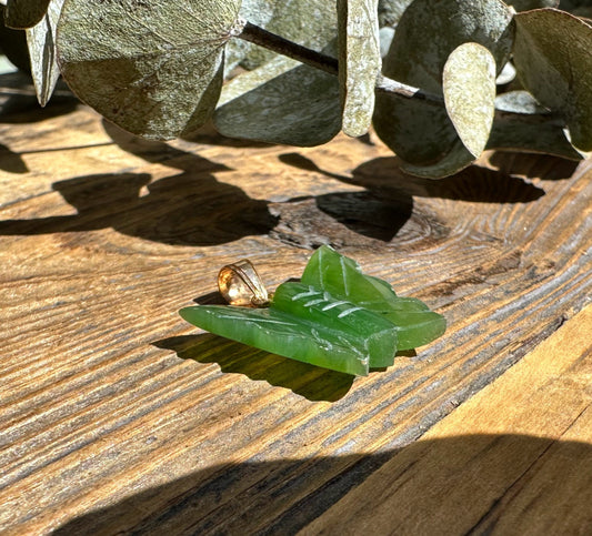 Vintage Jade Butterfly Pendant/Charm — 1970s Canadian Jade (20mm)