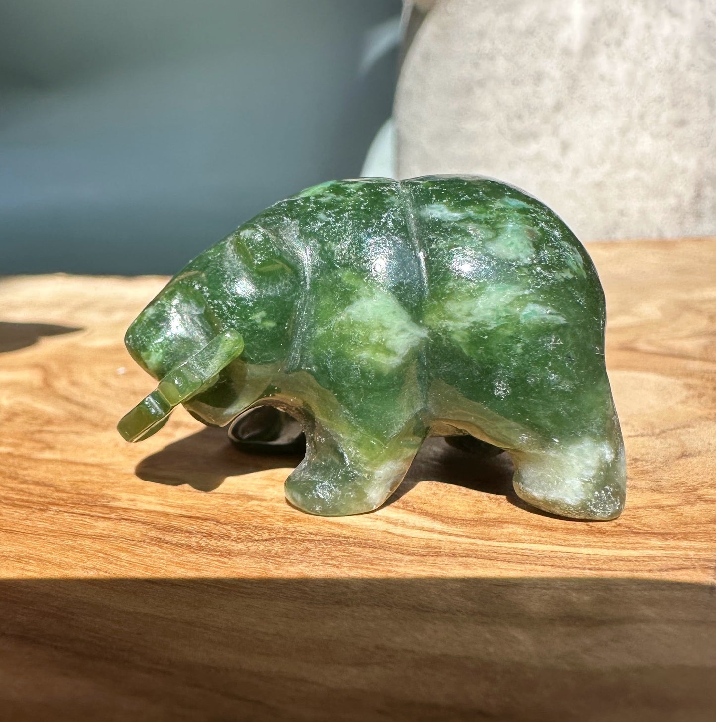 Bear Special with Jade Fish — 1.25" Canadian Jade Figurine
