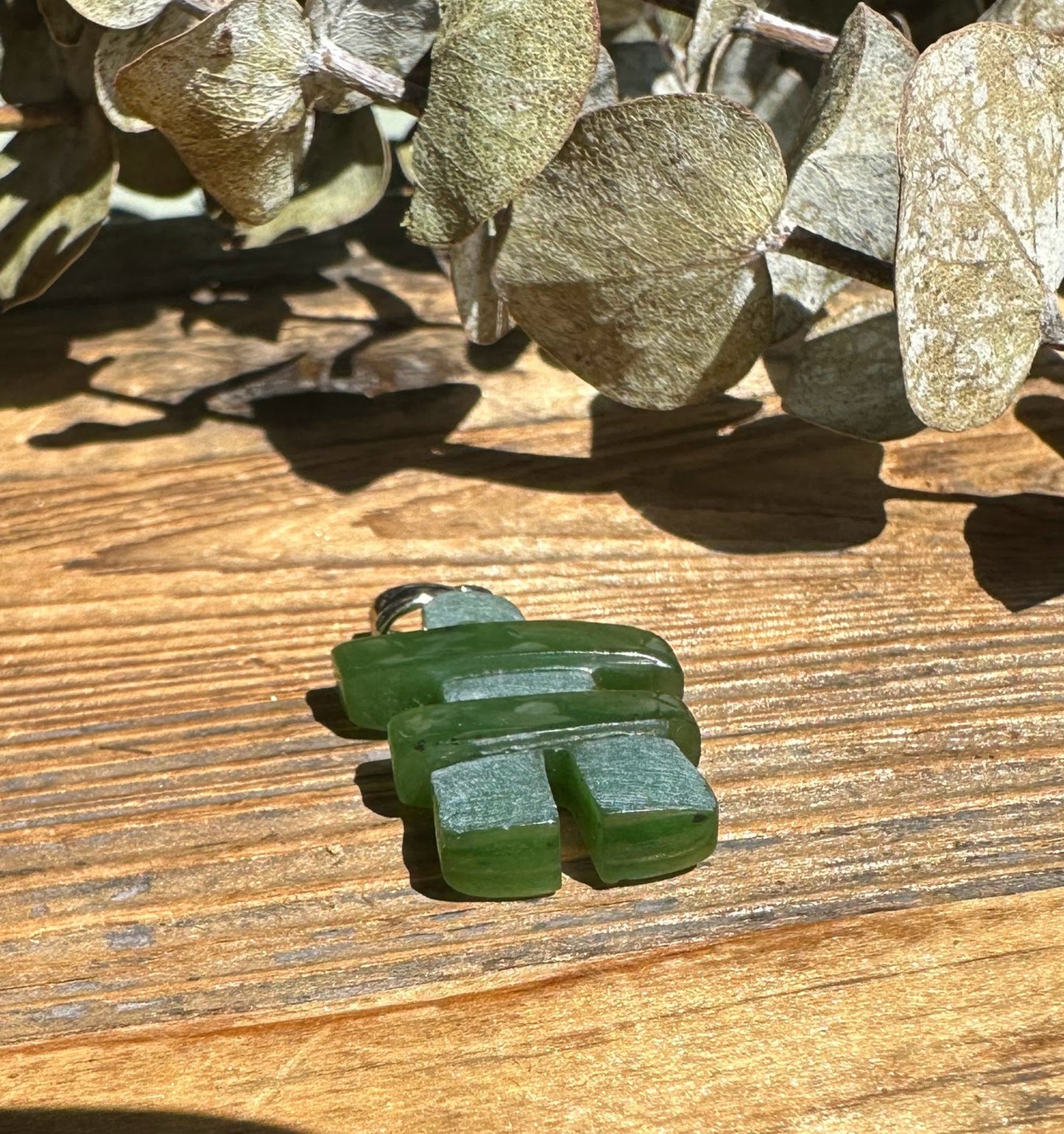 Inukshuk Pendant — 25mm Canadian Jade on Stainless Steel Bail