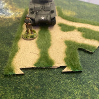 Single lane / Dirt roads set or individual pieces for table top gaming - 3.5 inches wide