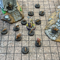 RPG Grid Mat - Abandoned Town & Dungeon Floor - Double Sided Neoprene Mat with Bag