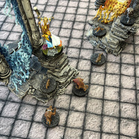 RPG Grid Mat - Abandoned Town & Dungeon Floor - Double Sided Neoprene Mat with Bag