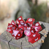 Crimson Fortune RPG Dice Set - Red Ruby 8pc Dice