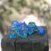 Midnight Sapphire RPG Dice Set - Deep Blue Sapphire 8pc Dice
