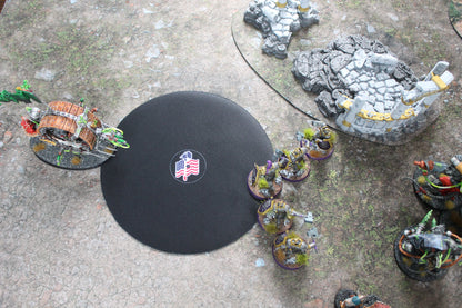 Green and Flaming Portal Double-Sided Neoprene Objective Markers 7.57" - Wargaming Tokens Set of 6