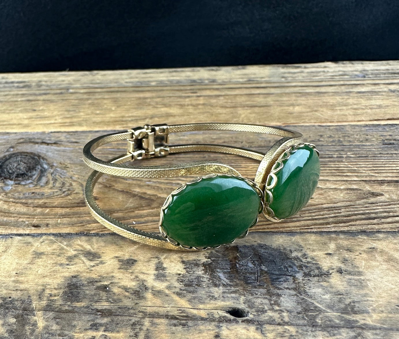 Vintage Jade Bracelet — 1970s Canadian Jade Collection (228)