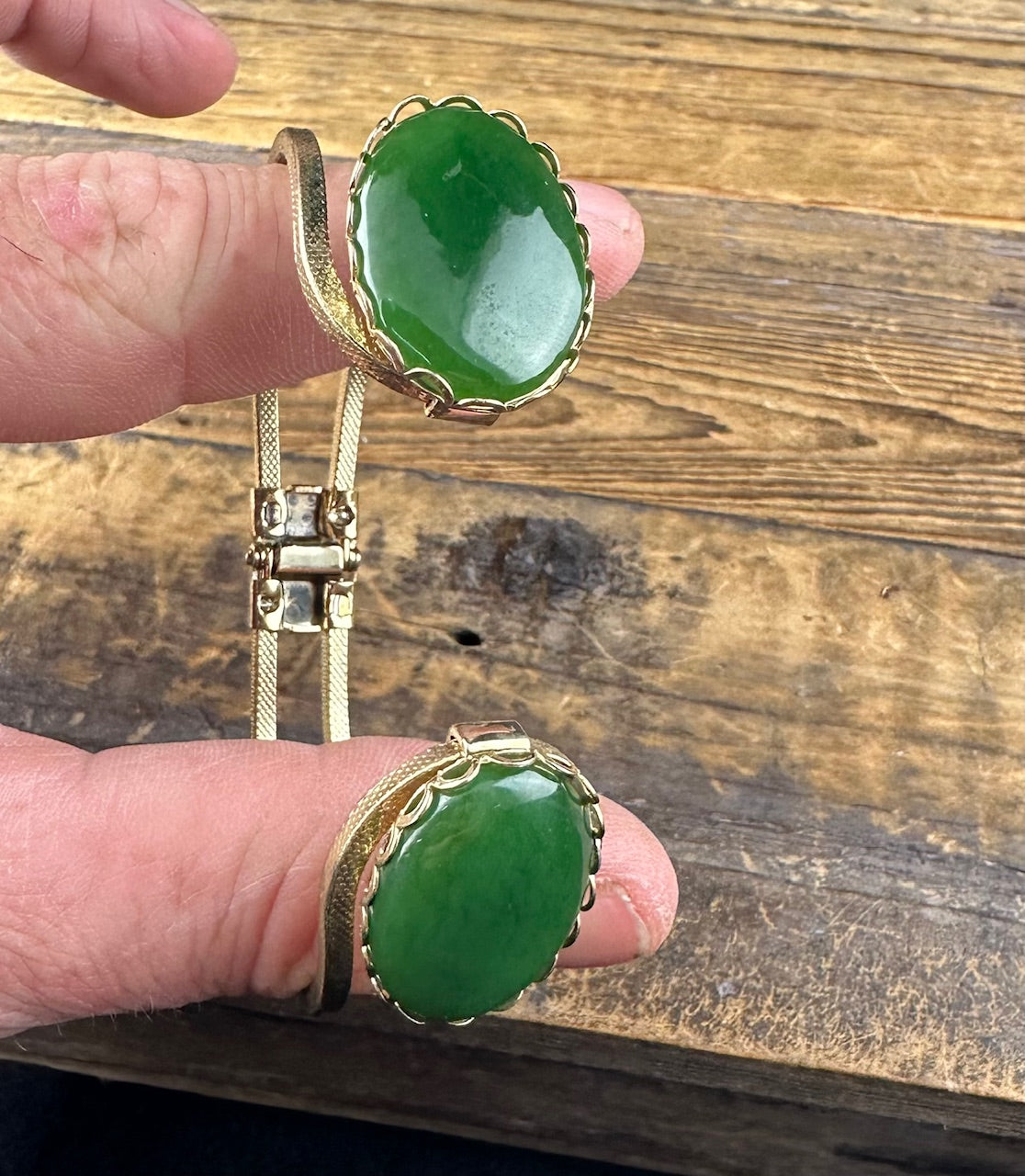 Vintage Jade Bracelet — 1970s Canadian Jade Collection (228)