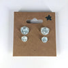 Ice Walker D20 Sterling Silver Stud Earrings - White Blue Ice Dice Jewelry