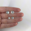 Ice Walker D20 Sterling Silver Stud Earrings - White Blue Ice Dice Jewelry