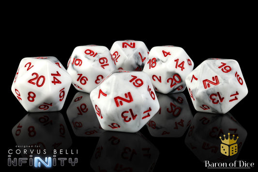 Infinity: N5 Marbled w/ Red - Official Dice Set
